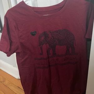 Kids elephant maroon shirt
